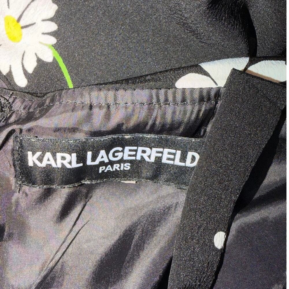 Karl Lagerfeld Paris Daisy & Polka Dot Cold-Shoulder Jumpsuit - Picture 4 of 5